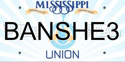 BANSHE3 Mississippi License Plate