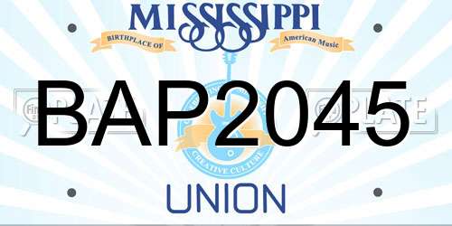 BAP2045 Mississippi License Plate