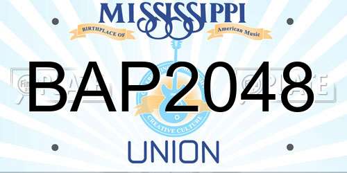 BAP2048 Mississippi License Plate