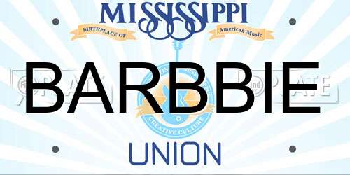 BARBBIE Mississippi License Plate