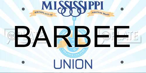 BARBEE Mississippi License Plate