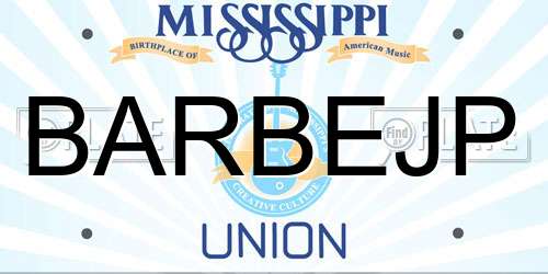 BARBEJP Mississippi License Plate
