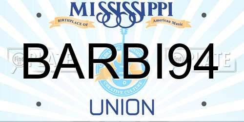 BARBI94 Mississippi License Plate
