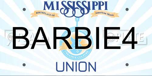 BARBIE4 Mississippi License Plate
