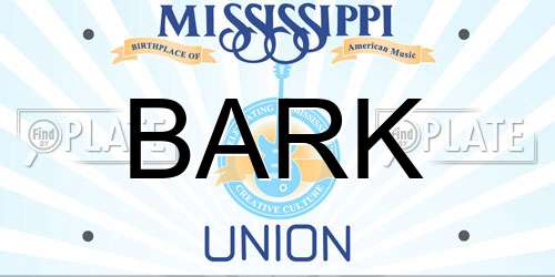 BARK Mississippi License Plate