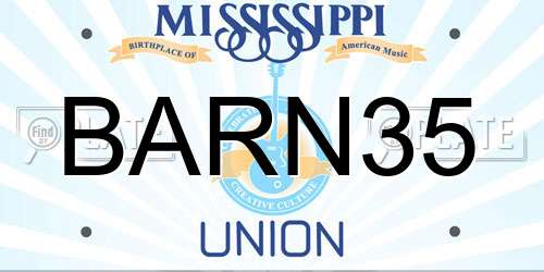 BARN35 Mississippi License Plate