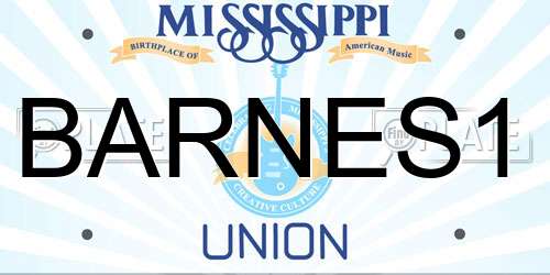 BARNES1 Mississippi License Plate