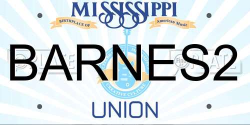 BARNES2 Mississippi License Plate