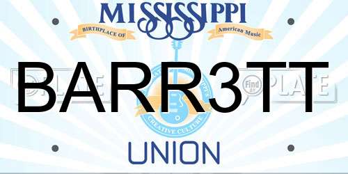 BARR3TT Mississippi License Plate
