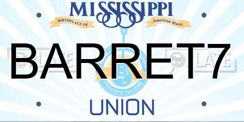BARRET7 Mississippi License Plate