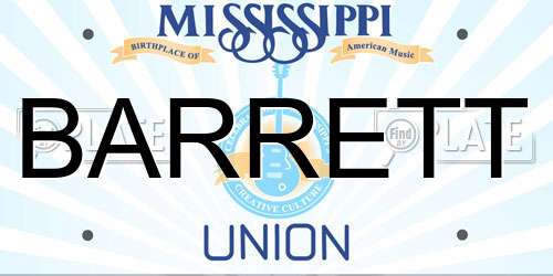 BARRETT Mississippi License Plate