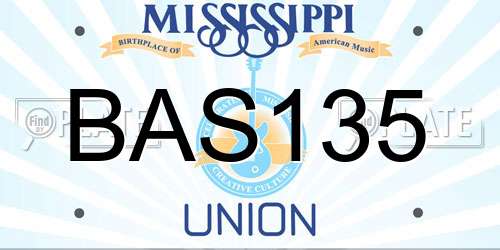 BAS135 Mississippi License Plate