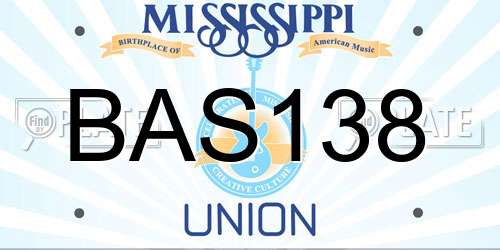 BAS138 Mississippi License Plate