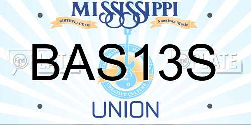 BAS13S Mississippi License Plate