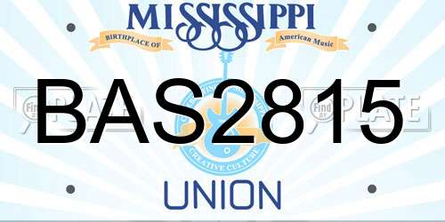 BAS2815 Mississippi License Plate