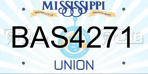 BAS4271 Mississippi License Plate