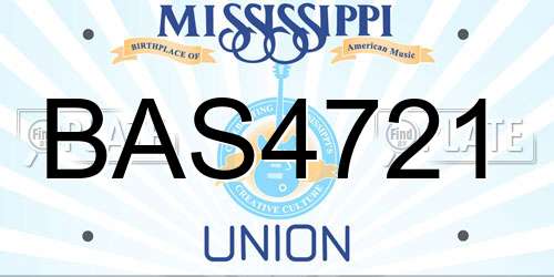 BAS4721 Mississippi License Plate