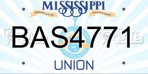 BAS4771 Mississippi License Plate