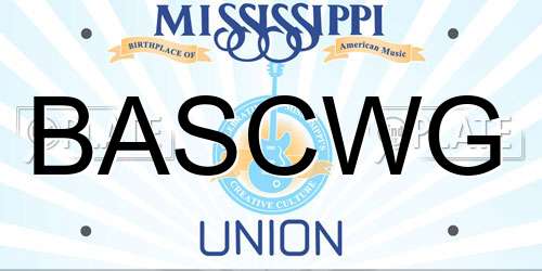 BASCWG Mississippi License Plate