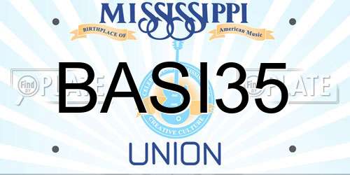 BASI35 Mississippi License Plate