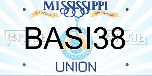 BASI38 Mississippi License Plate