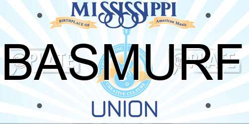 BASMURF Mississippi License Plate