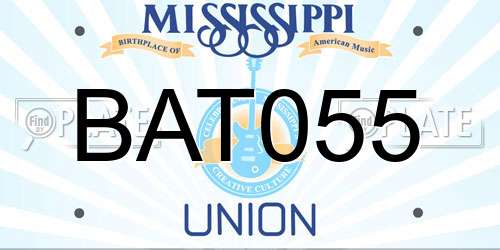 BAT055 Mississippi License Plate