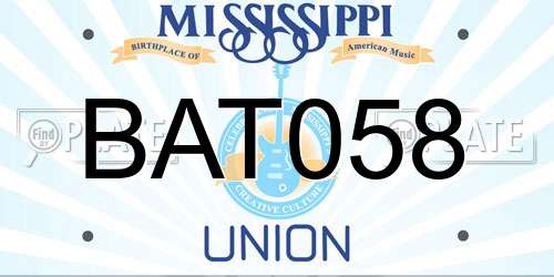 BAT058 Mississippi License Plate