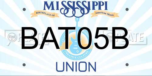 BAT05B Mississippi License Plate