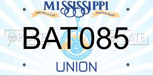 BAT085 Mississippi License Plate