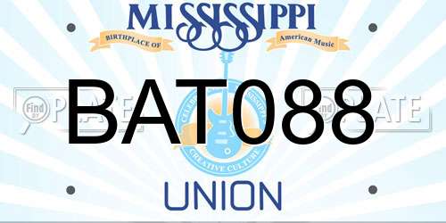 BAT088 Mississippi License Plate