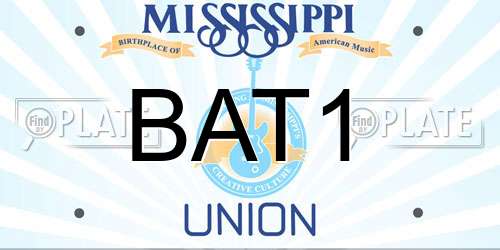BAT1 Mississippi License Plate