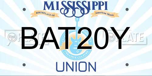 BAT20Y Mississippi License Plate
