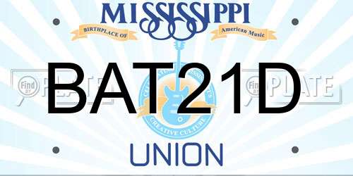 BAT21D Mississippi License Plate