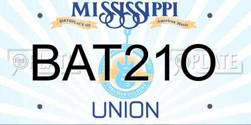 BAT21O Mississippi License Plate