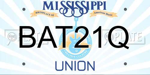 BAT21Q Mississippi License Plate