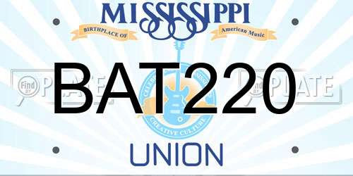 BAT220 Mississippi License Plate