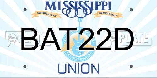 BAT22D Mississippi License Plate