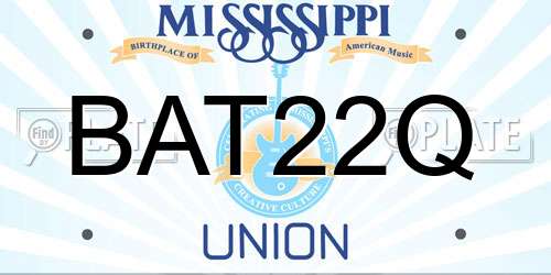 BAT22Q Mississippi License Plate