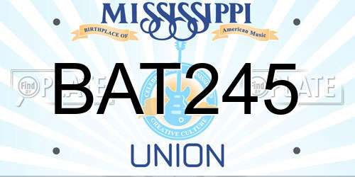 BAT245 Mississippi License Plate
