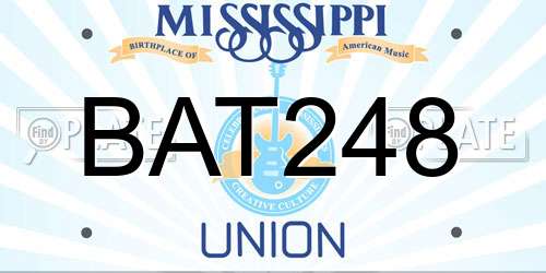 BAT248 Mississippi License Plate