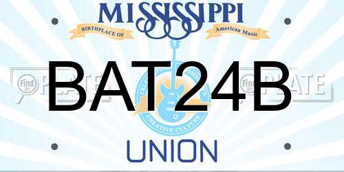 BAT24B Mississippi License Plate