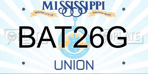 BAT26G Mississippi License Plate