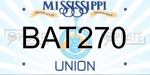 BAT270 Mississippi License Plate