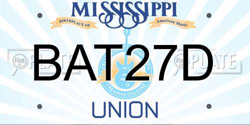 BAT27D Mississippi License Plate