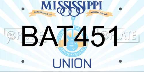 BAT451 Mississippi License Plate