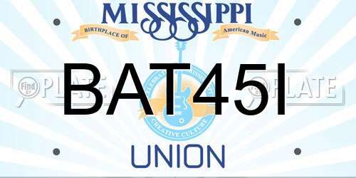 BAT45I Mississippi License Plate