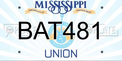 BAT481 Mississippi License Plate