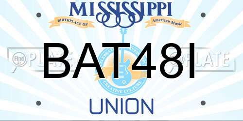 BAT48I Mississippi License Plate