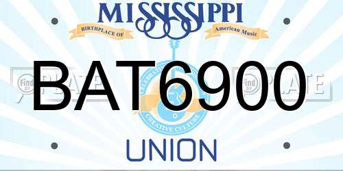 BAT6900 Mississippi License Plate